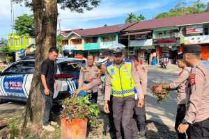 Kapolres Simeulue Pimpin Apel di Pos PAM Ketupat Seulawah