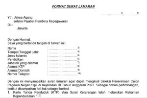 Format Word Surat  Lamaran CPNS