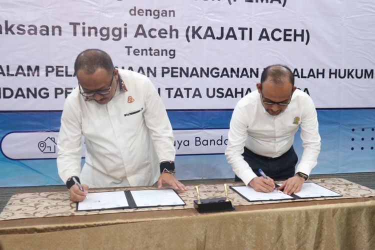 Kerjasama Bidang Penanganan Hukum Perdata dan Tata Usaha Negara, PT PEMA dan Kejati Aceh Teken MoA