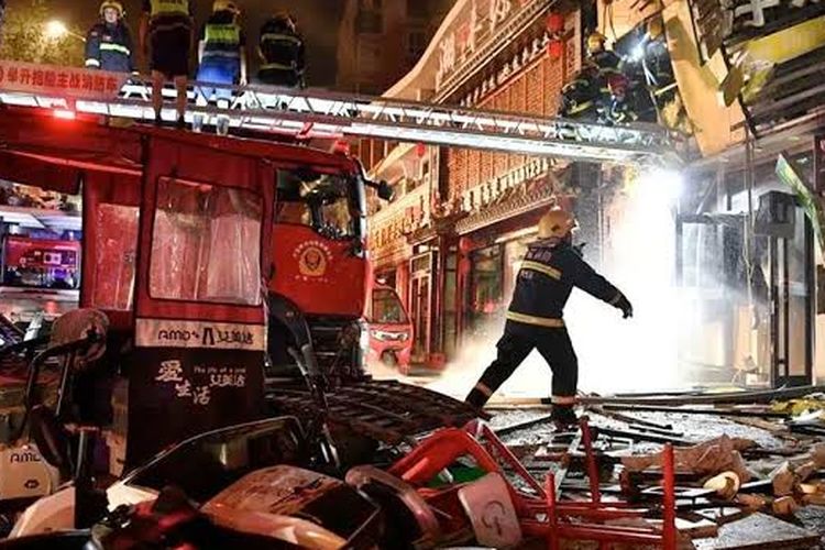 Ledakan Dahsyat Terjadi Kebocoran LPG di Sebuah Restoran Barbekyu di Barat Laut Cina, 31 Orang Meninggal Dunia
