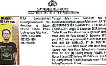 Darbahani Alias Bahani Diburu Polisi Kasus Pembakaran 4 Hektare Kebun Sawit di Aceh Utara